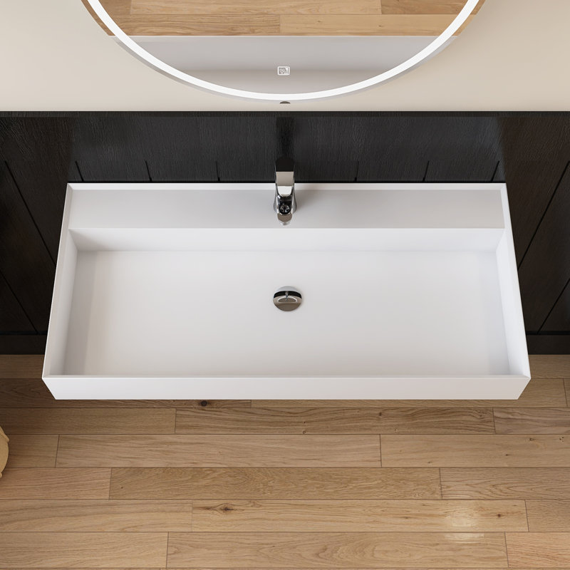 Lavabo de salle de bain mural 39 "avec trou pour robinet