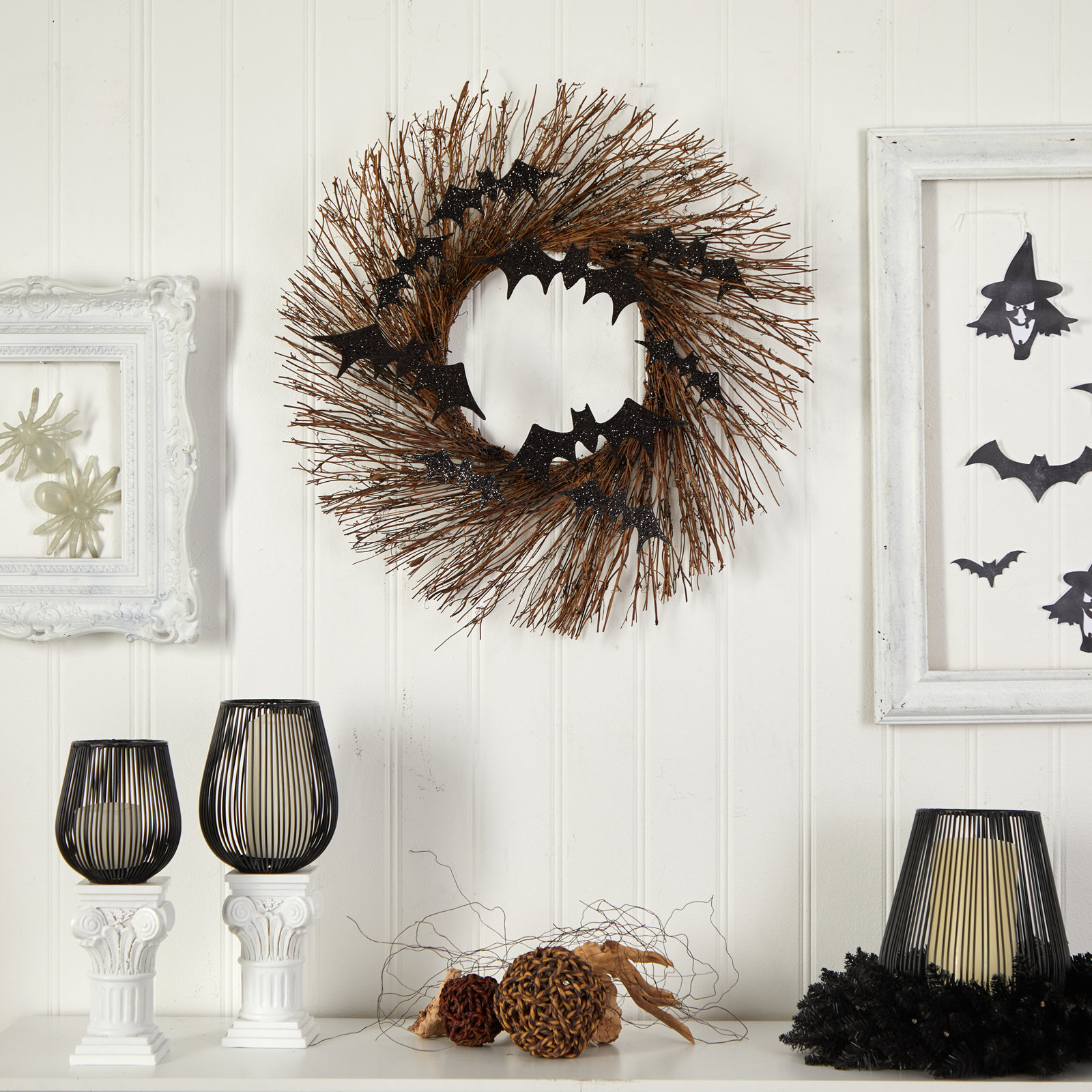 26" Bat Halloween Wreath
