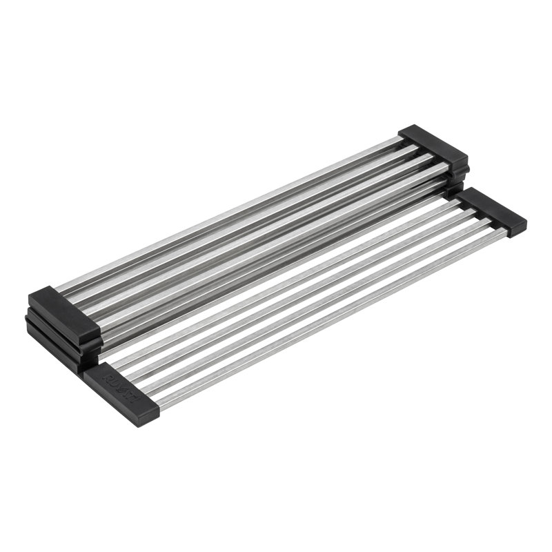 Stainless Steel Foldable Dish Drying Rack with Silicone Frame