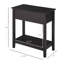 Table de bout, table d'appoint étroite avec plateau rabattable, armoire de rangement, tablette inférieure pour le salon, café foncé