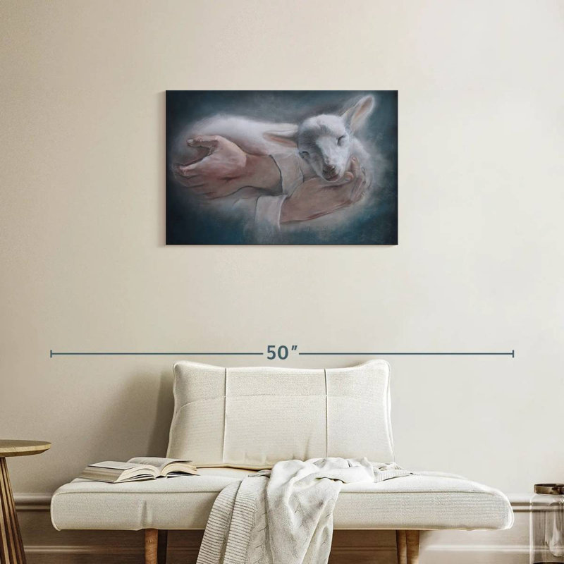 Adella Jesus Holding Lamb, 20" H x 30" W