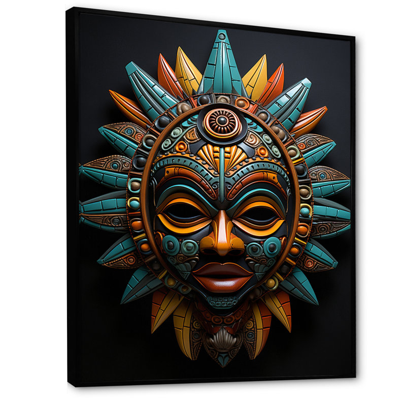 Jeilani, masque tribal africain, bamileke, H 44 po x l 34 po x P 1,5 po, Cadre flottant noir