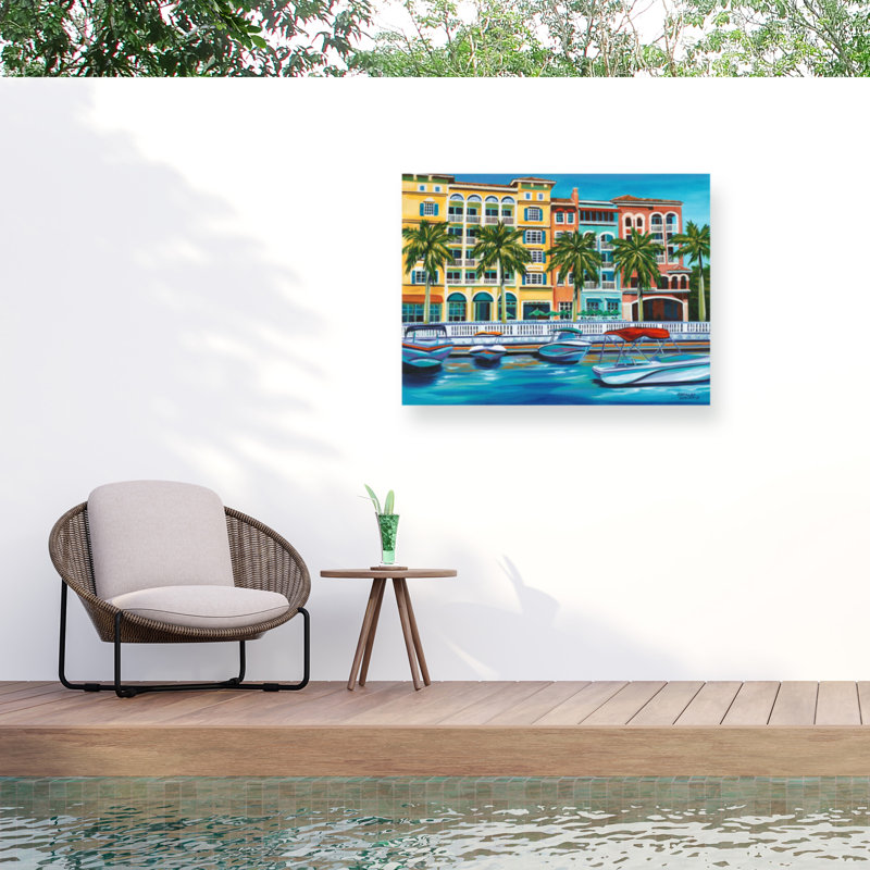 Toile d'extérieur Carolee Vitaletti «Tropical Rendezvous I», H 35 po x l 47 po x P 1,5 po