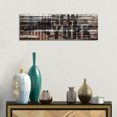 New York Distressed by Diego Tirigall - Wrapped Canvas Panoramic Gallery-Wrapped Canvas Giclée