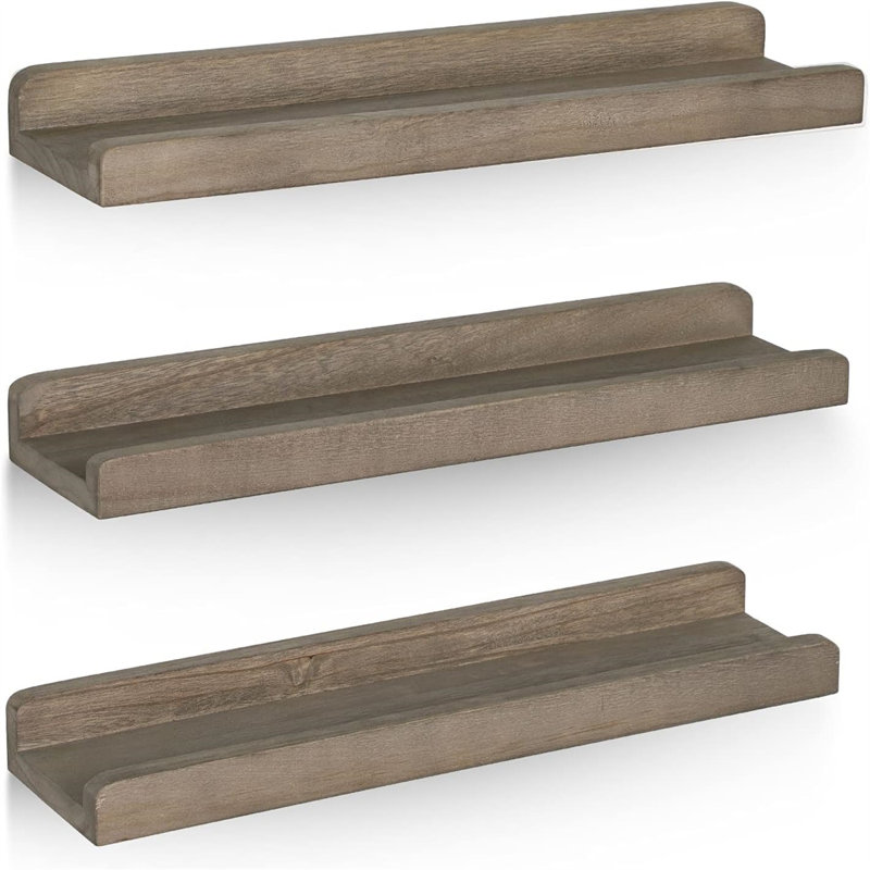 3 Piece Floating Shelf, Weathered Grey
