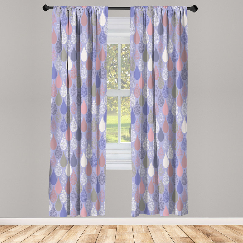Microfiber Floral Semi-Sheer Rod Pocket Curtain Panels, 28" W x 63" L, Light Gray