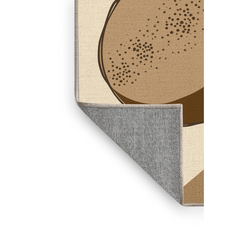Machine Washable Wilkerson Potato Rustic Rug in Beige – Beige Binding, 3x5
