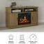 Meuble télé 44,5 po avec foyer électrique - console multimédia avec armoire de rangement, télécommande, chaleur réglable et flammes DEL (grain de bois brun)