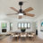 Smart 42" Indoor/Outdoor Ceiling Fan With Light, Dual Finish /Walnut 6-Blade, Remote  Control, Dimmable LED, 6-Speed Quiet DC Motor, Reversible