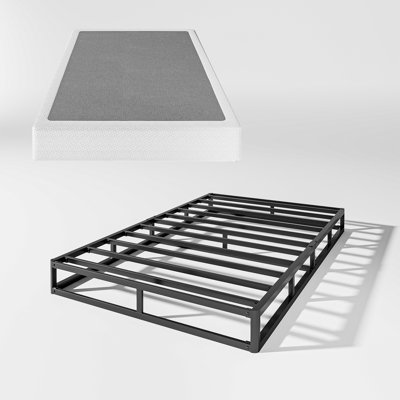 Ndayisenga Metal Box Spring, Basics Mattress Foundation, Heavy Duty Steel Slat Bed Frame, Easy Assembly by Alwyn Home