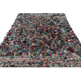  Tapis unique bleu, rouge, rose et blanc de 6 pi 8 po x 9 pi 4 po