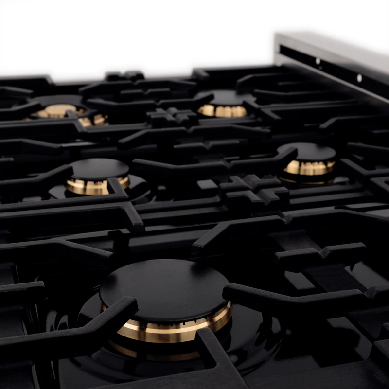 ZLINE 36" Legacy Dual Fuel Range, Brass Burners Satin Stainless Steel