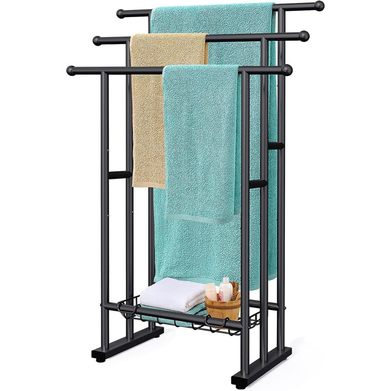 Porte-serviettes sur pied, Noir, noir, noir, noir