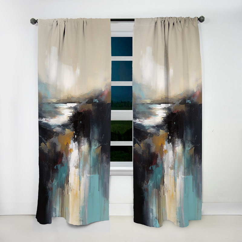 Clayburn - Serene Waters In Marble II - Rideau en velours moderne - obscurcissant - 1 panneau, L 52 po x L 90 po