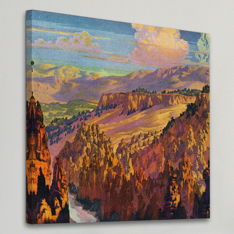 « grand canyon », reproduction d’art sur toile tendue, H 18 po x l 18 po x P 1,5 po