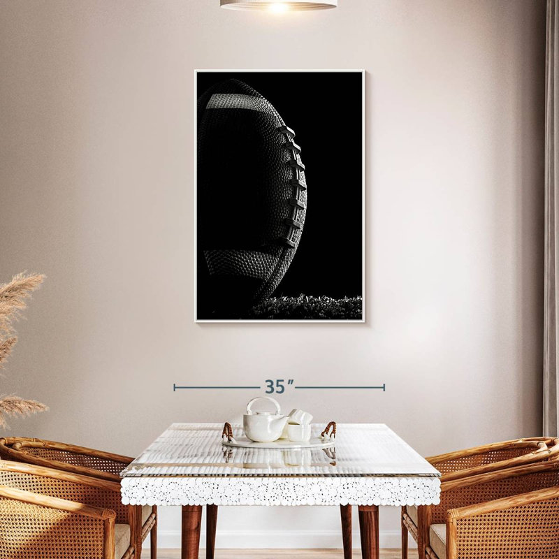 Football monochrome, Cadre flottant blanc, 29 po x 43 po