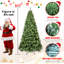 Arbre de Noël 7 pi en PVC pré-éclairé avec 400 lumières UL, 1072 pointes, fil de mémoire à dépliage automatique, assemblage facile avec support en métal stable - arbre de Noël artificiel complet-833388440