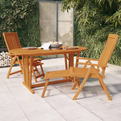 Charleene Oval Eucalyptus Outdoor Dining Table With Umbrella Hole , 160cm cm W 85cm cm D