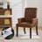 Tufted Upholstered High Back Dining Armchair, Faux Leather-1544929037