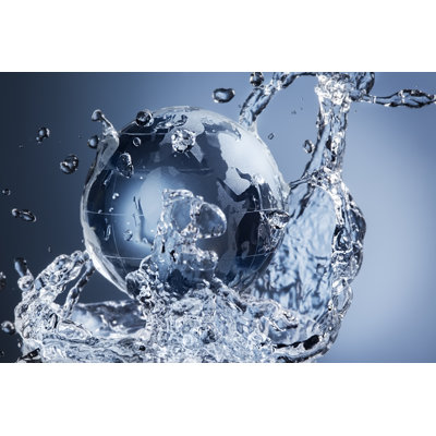 Glass Globe Water Splash - Wrapped Canvas Print