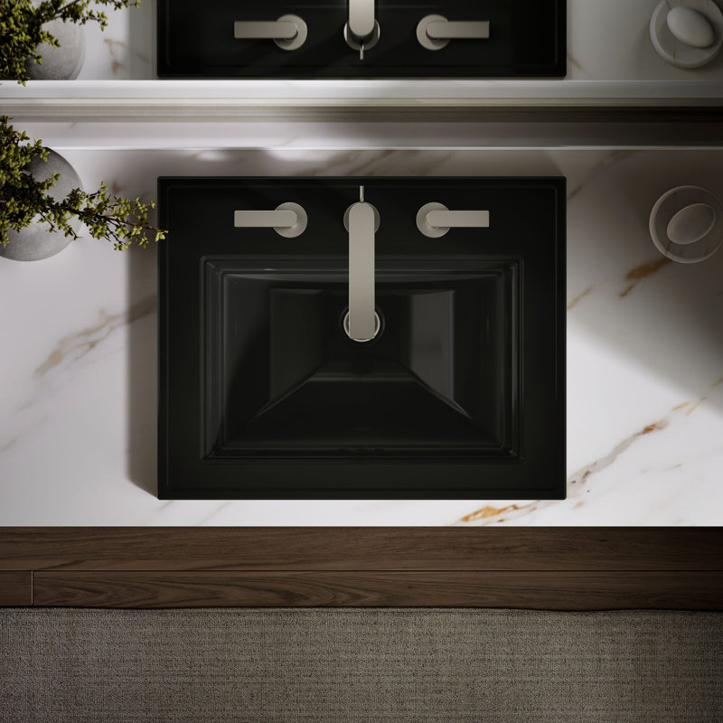 Memoirs® Stately Drop-in Bathroom Sink, 8" Centers, Black