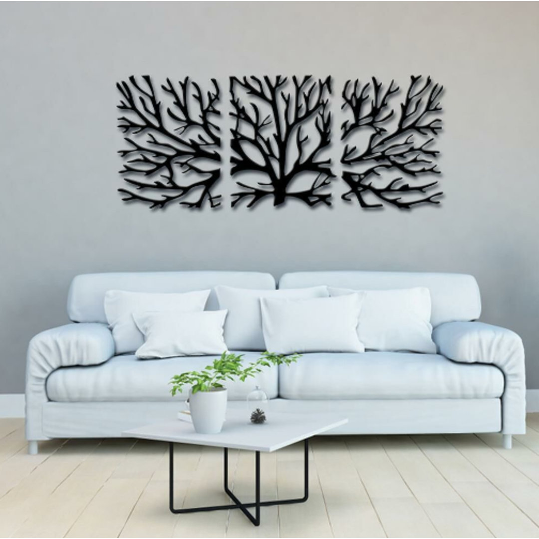 Metall Wanddekoration Tree Pattern