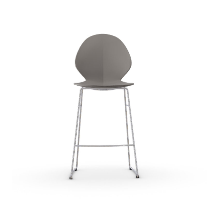 Tabouret ergonomique Basil avec base en métal, Taupe mat, Tabouret de comptoir (siège d'une hauteur de 26,2
