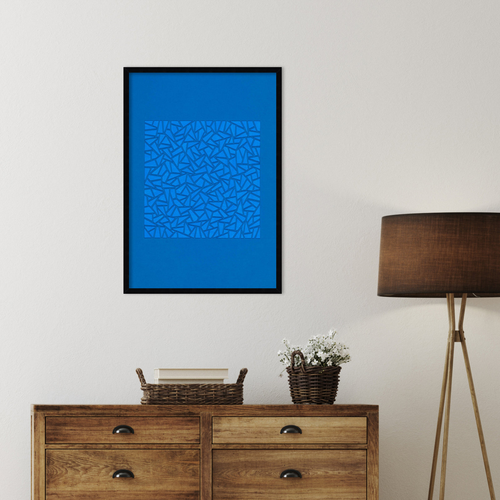 Cadenza "Blue World" Print by Alex Dunn, Black, 33" H x 23" W