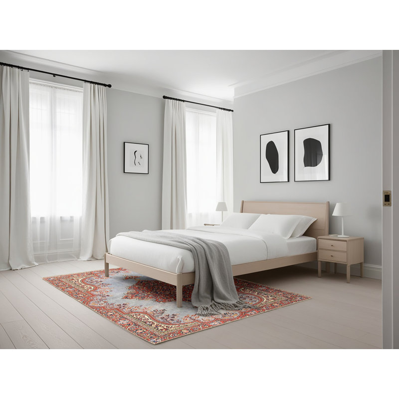Tapis traditionnel mehroon/noir/crème, Rectangle 5 pi x 7 pi