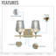 Éclairage pour meuble-lavabo 2 lumières 2 lumières