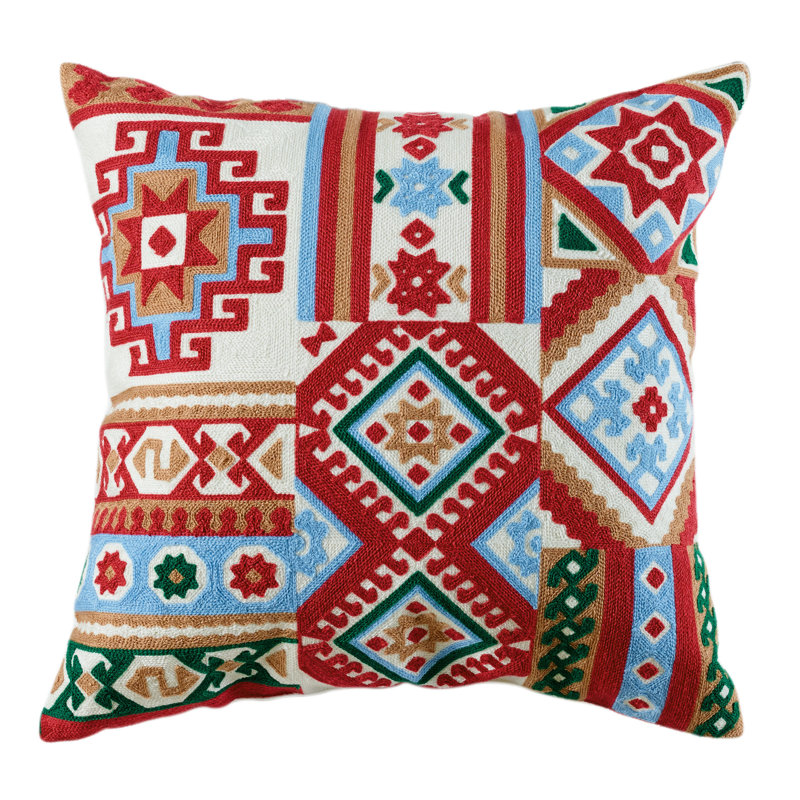 Willa Embroidered Cotton Throw Pillow