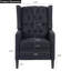 Élégant fauteuil à oreilles inclinable en tissu noir de 27,16 po de largeur avec fonctionnement manuel-65510536