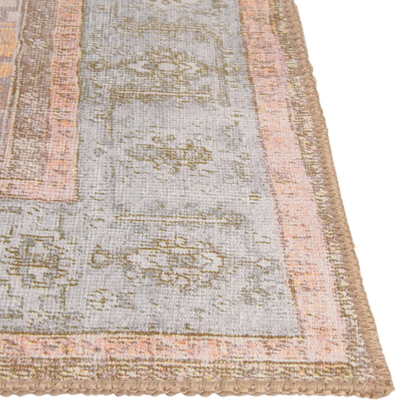 Tapis brun clair-beige Transition Oppie, Carré 7 pi 6 po