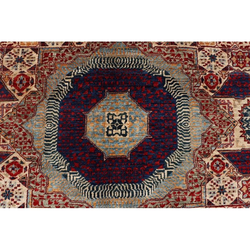 Handwoven High-Quality Light Blue/Red/Navy/Beige Area Rug
