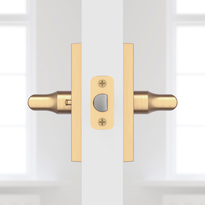 5 H X 5.53125 W X 5 Privacy (Bed & Bath) Door Lever, Satin Brass