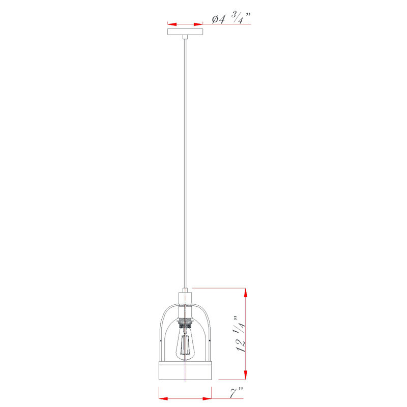 Luminaire suspendu géométrique 1 lumières simple Elettra