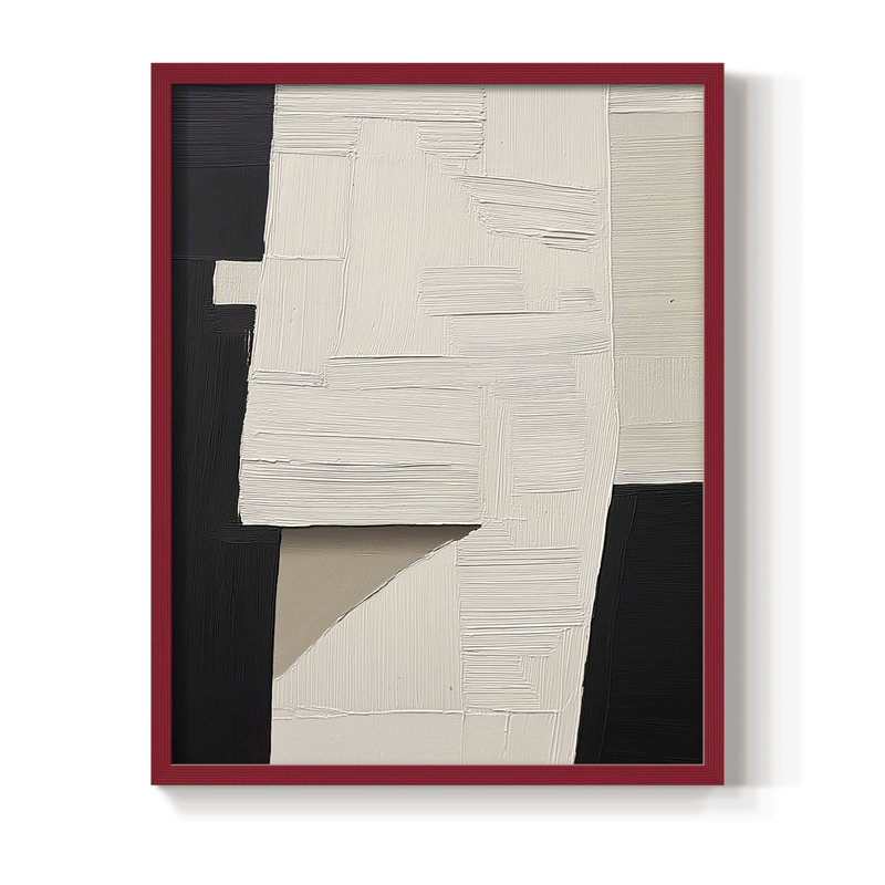 Série ABSTRACT DCLV III, reproduction encadrée - bois massif, H 11 po x l 9 po, Rouge