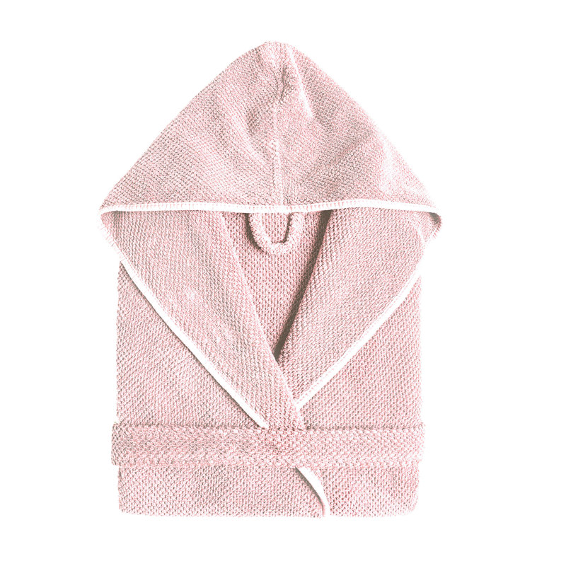 Bee 100% Cotton Waffle Bathrobe, Pearl, S