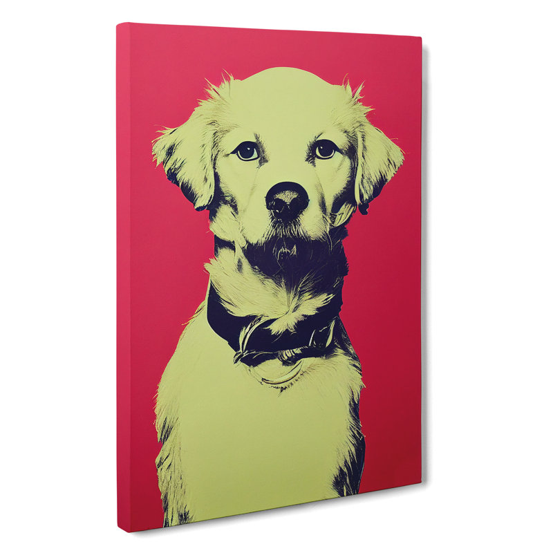 Pop Art Puppy Dog - Wrapped Canvas, 60cm H x 40cm W