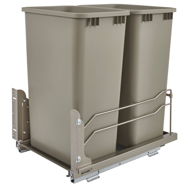 Rev-A-Shelf Double Pull Out Trash Can 50 Qt with Soft-Close