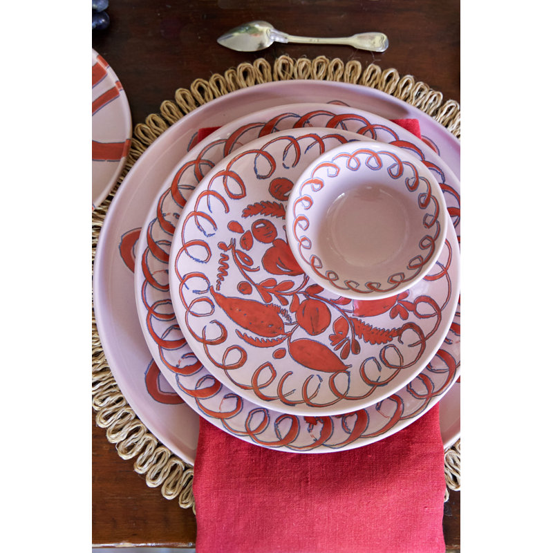 Amalfi Service Charger Plate - Lime - 12.6", Pink