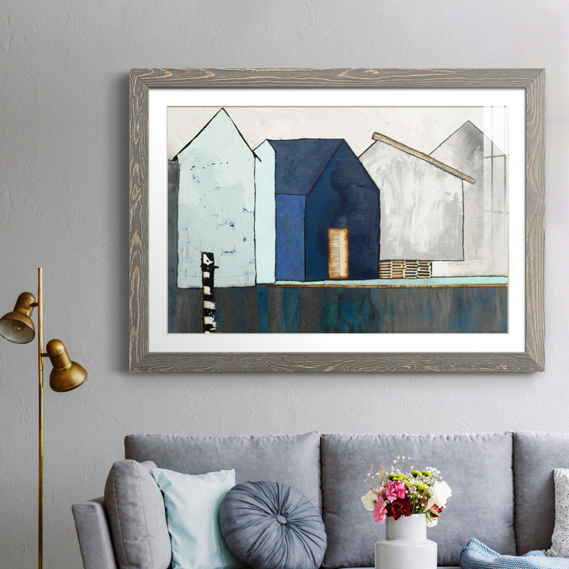 «Empty Village», reproduction sur toile encadrée, H 31,5 po x l 23,5 po x P 1,5 po, Papier avec cadre gris