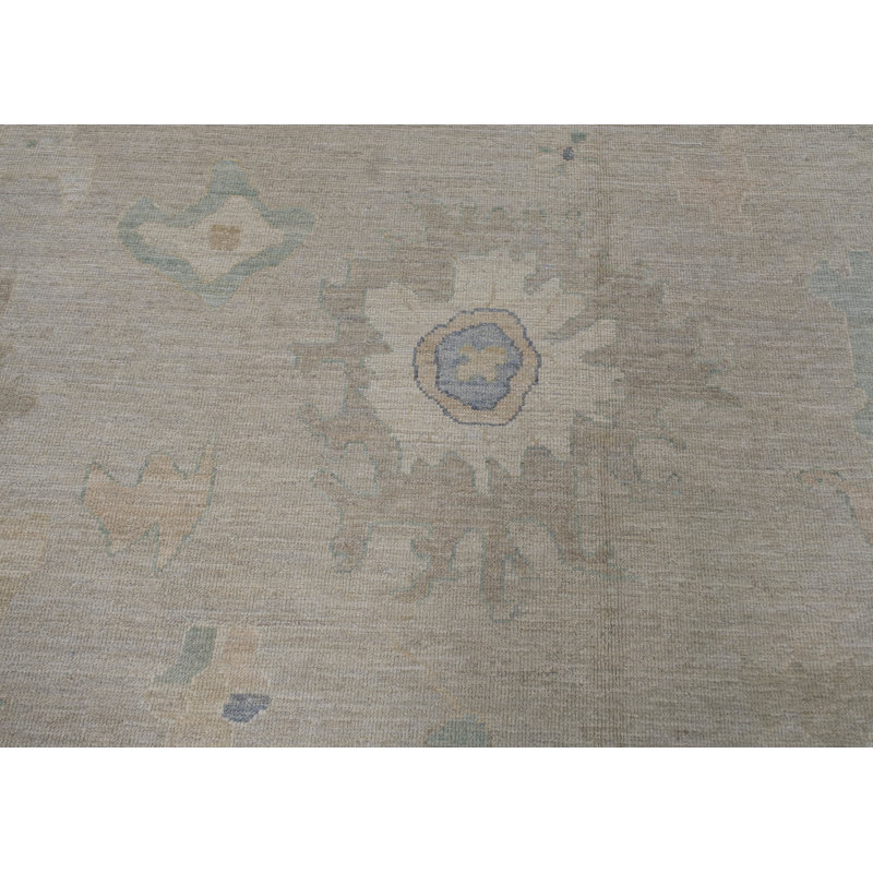 Tapis turc Oushak fait à la main 12 pi x 15 pi 3 po