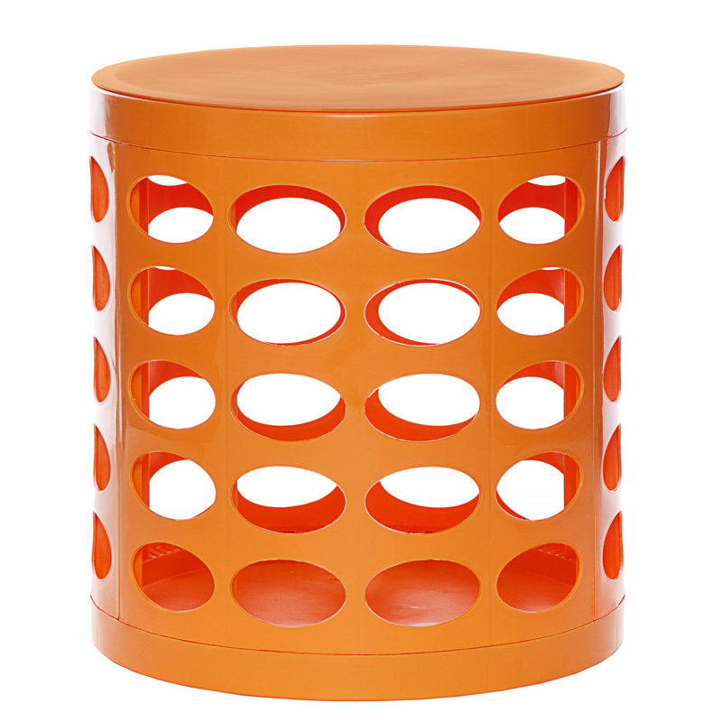  Repose-pieds rond avec rangement 16 po, Orange