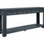 Console en bois massif bleu marine avec tablette fonctionnelle et tiroir-101748449