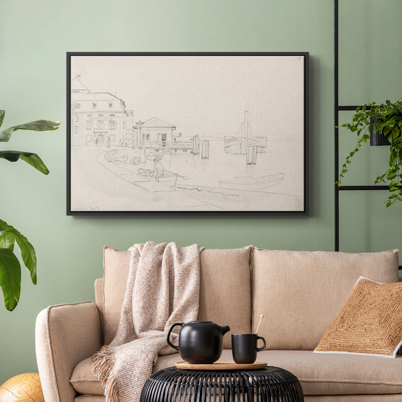 "Croquis rétro-XXXII" sur toile, Noir, H 27 po x l 41 po