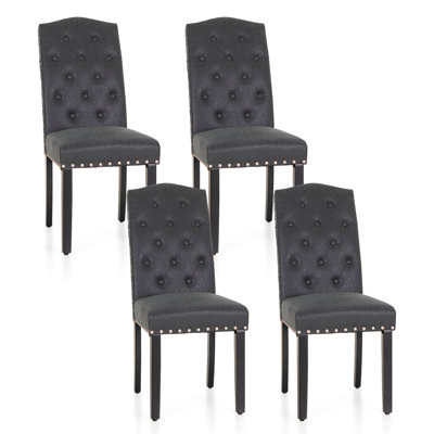 Tufted Upholstered Solid Wood Dining Chair