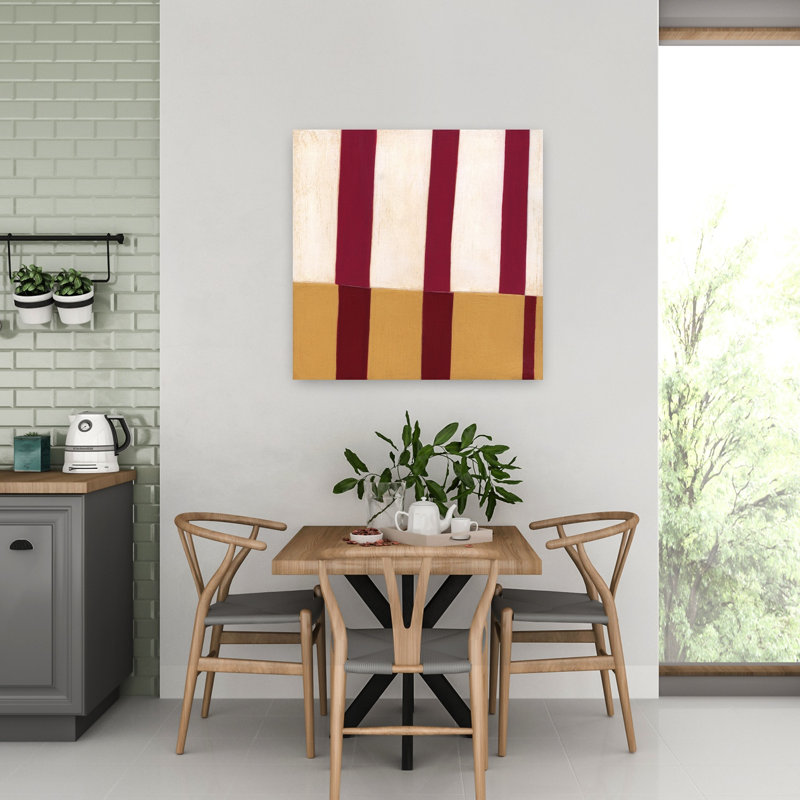 Broken Stripes 2, art contemporain abstrait, H 32 po x l 32 po
