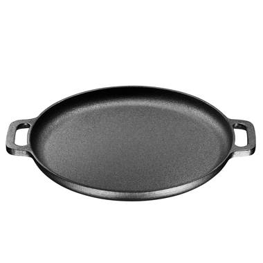 Commercial Chef Chfs800 Seasoned Cast Iron 8-Inch Skillet with Removable Silicone Handle Grip, Black