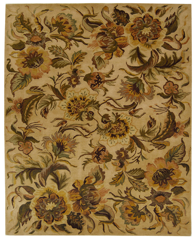 Tapis beige touffeté à la main Meriden, Rectangle 7 pi 6 po x 9 pi 6 po